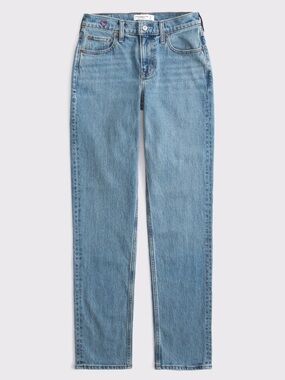 Abercrombie & Fitch Light Blue mid rise Straight Leg Jeans